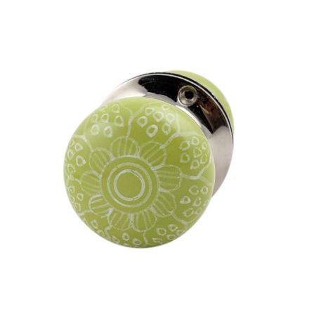 Lime Green Gerbera Flower Mortice Handle 2.25